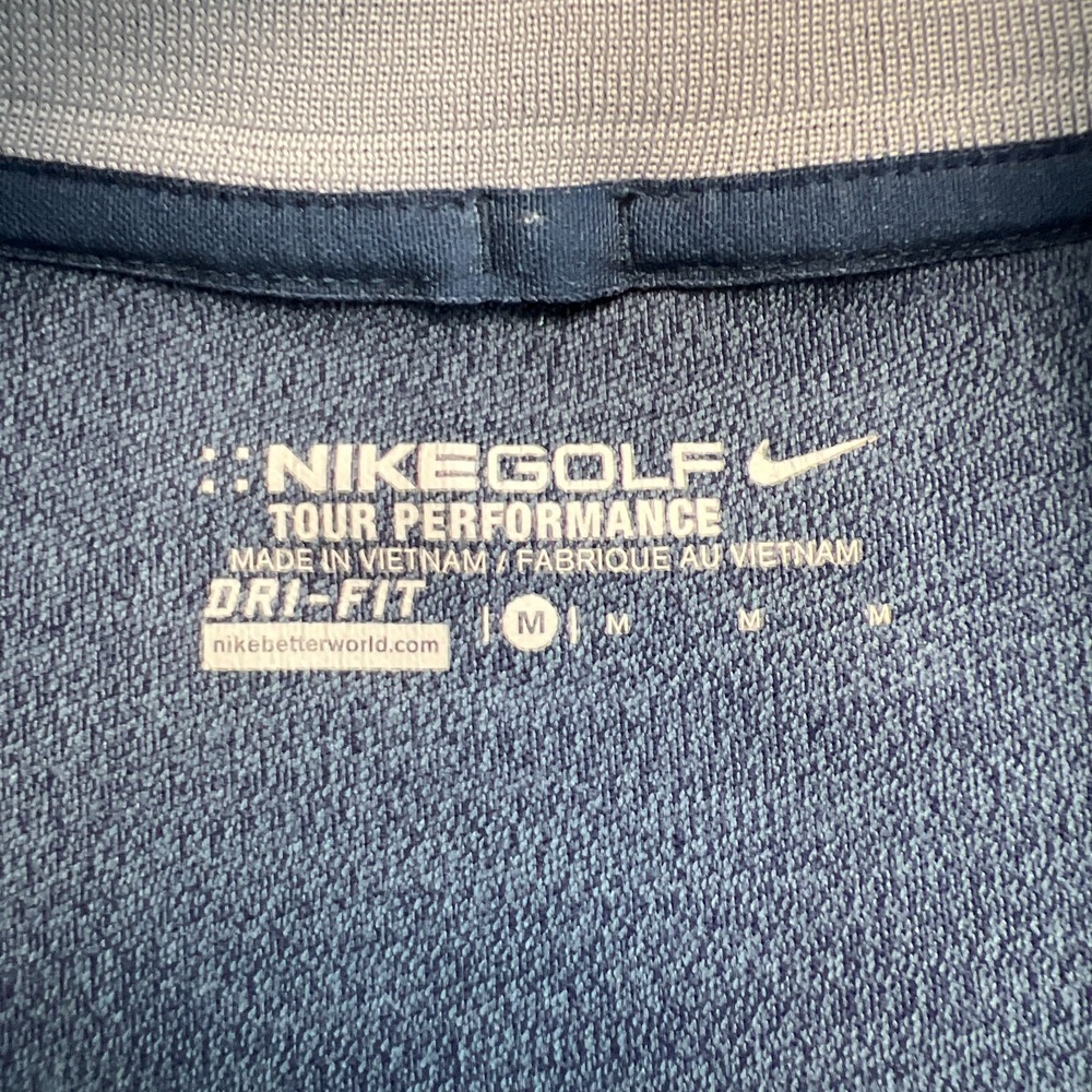 Nike Golf Tour Performance Dri Fit Shirt Mens M Heathered Blue 1/2 Zip Pullover - Picture 3 of 9